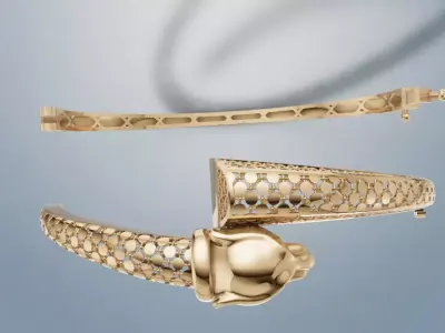 Luxury Tiger Head Bangle  3D print model