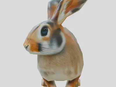Realistic Wild Rabbit 3D Model Low-poly 3D model