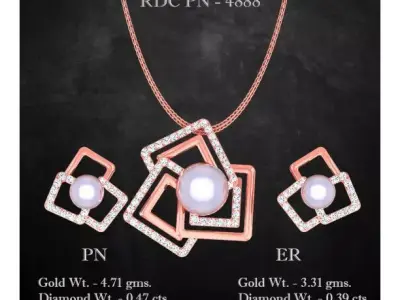 Pendant Earrings combo - 4888 3D print model