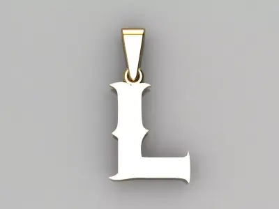 L alphabate pendant  3D print model