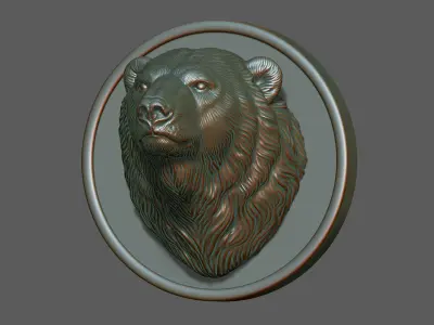 Polar bear bust 3D print model