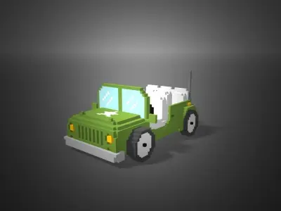 Military vehicle Voxel Low-poly 3D model