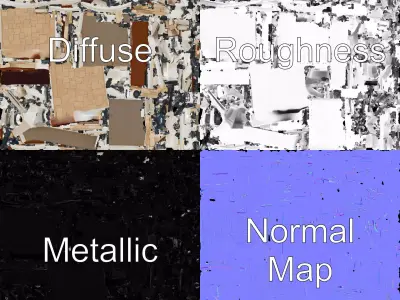 Elegant Stone Bridge model pack Low-poly 3D model