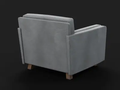 Fabric Armchair Low-poly 3D model