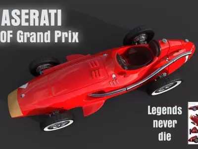 Maserati 250F Grand Prix - PBR Low-poly 3D model