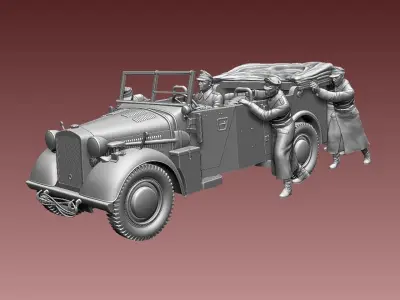 horch 901and general Rommel 3D print model