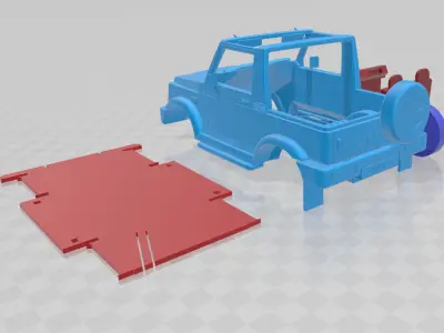Suzuki Samurai Convertible - Separate Parts STL Model 3D print model