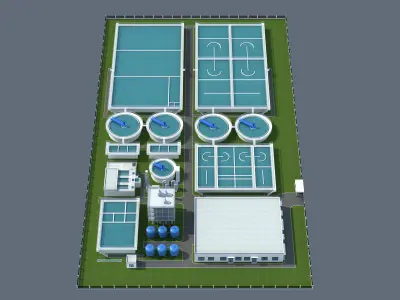 Water and Sewage Treatment Plants 3D model