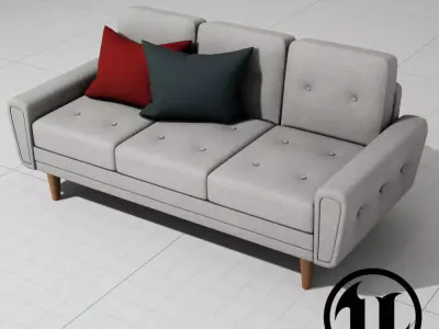 Harvey Sofa Classic UE4 Low-poly 3D model