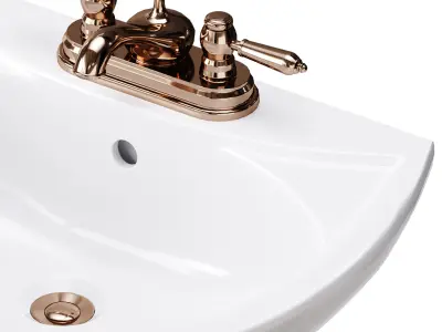 Ondine Pedestal white washbasin 3D model