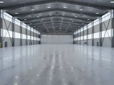 Airplane Hangar Interior 5b Low-poly 3D model