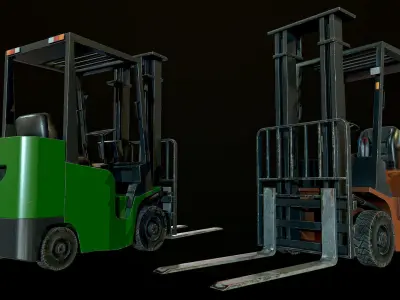 Game-Ready Liftruck with pallet Low-poly 3D model