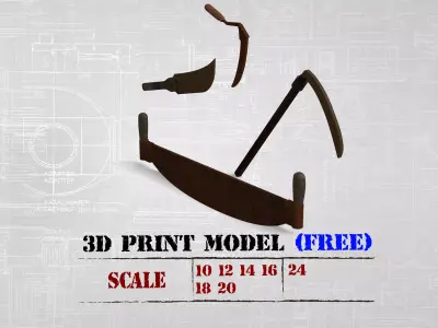 PrintablesSTL Sickle Scythe Old Farm Tool saw and machete Free 3D print model