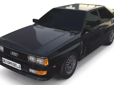 1981 Audi Coupe Quattro Black 3D model