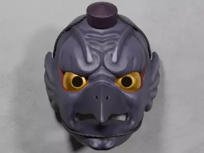 Karasu tengu mask  japanese theatre Noh 3D model 3D model