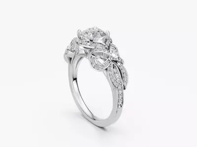 ZJK R027 TIFFANY RIBBON ENGAGEMENT RING 3D print model