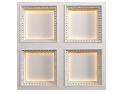 Modern coffered illuminated ceiling 3D model