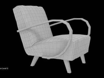 Jindrich Halabala Armchair Low-poly 3D model