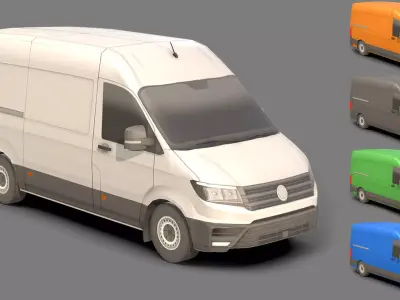 Low-poly Volkswagen Crafter 3D Models Low-poly 3D model