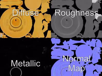 Golden Dancing Statue Model Pack Low-poly 3D model