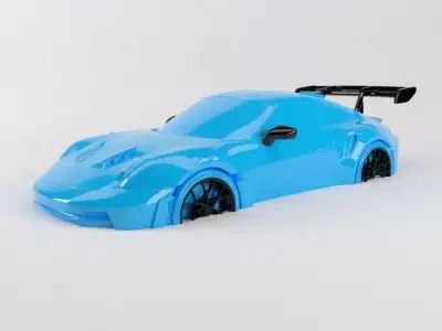 The silhouette of the car 2023 Porsche 911 GT3 RS 3D print model
