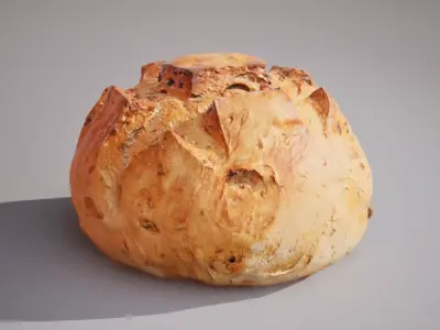 Wheat bread with nuts Game ready model 7K triangles 4K PBR Low-poly 3D model