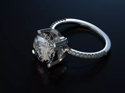 Elegant Diamond Ring - 3D Model Blender Free 3D model