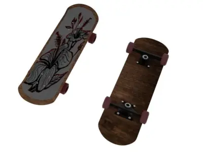 skateboard two skateboards 3D model