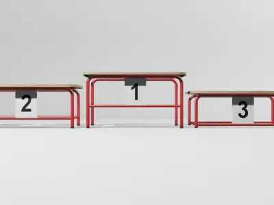 Sports Podiums Low-poly 3D model