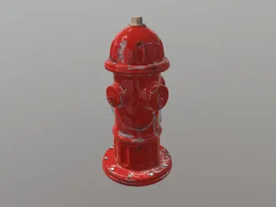 Fire Hydrant Low-poly 3D model