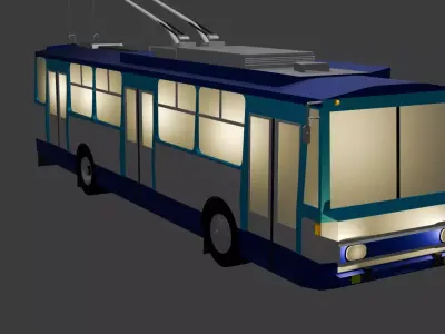 Lowpoly  Skoda14tr Low-poly 3D model