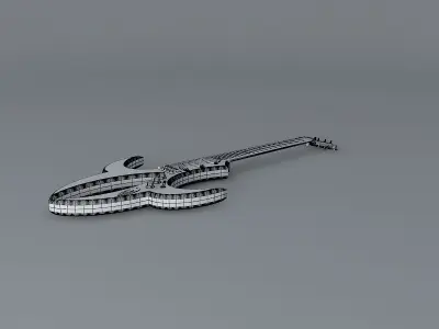 Purple alien guitar Free 3D model