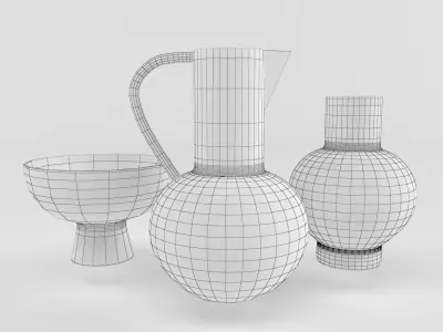 Decorative vases 3 Free low-poly 3D model