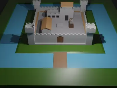 Low Poly Castle Game Assets Low-poly 3D model