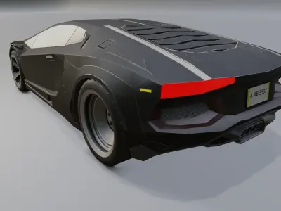 Cyberpunk Car Nova Low-poly 3D model