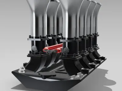 Holden 304 ITB Injected Engine 3x stack styles 3D print model