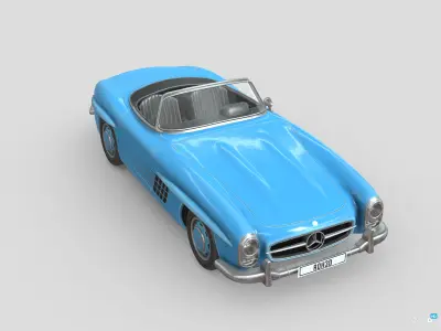 Mercedes Benz 300SL Roadster 1957 Low-poly 3D model