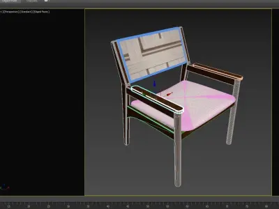3D Wooden Chair Low-poly 3D model