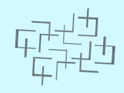 Stone Wall Low-poly 3D model