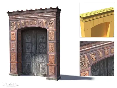 Decorative Door 60 Low-poly 3D model