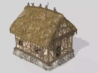 Thatch Hut House For Games and Films 3D Model Low-poly 3D model