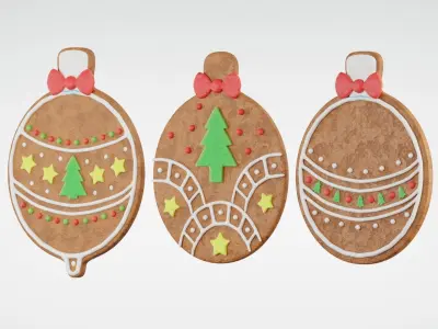 Gingerbread Christmas Cookie - Ornament 3D Model Collection