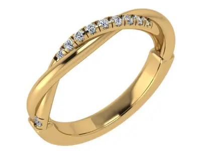 Diamond Twisted Ring 4473 3D print model