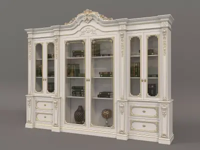 Classic Display Cabinet and Decoration 5 3D model