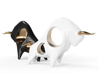 Golden Horn Taurus Figurine 3D model