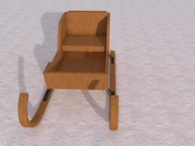 Wooden Sleigh 3D model