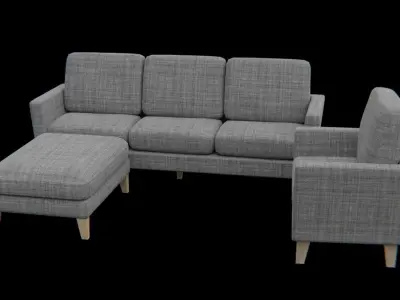 FurnitureSet Pack 01 Low-poly 3D model