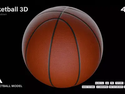 3D Basketball Model LP HP Low-poly 3D model