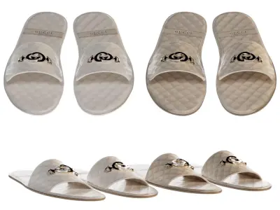 Gucci Leather slippers 3D model