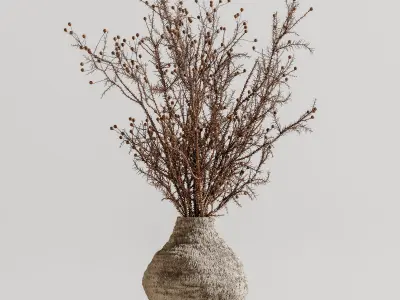 plants bouquet vase 42 3D model